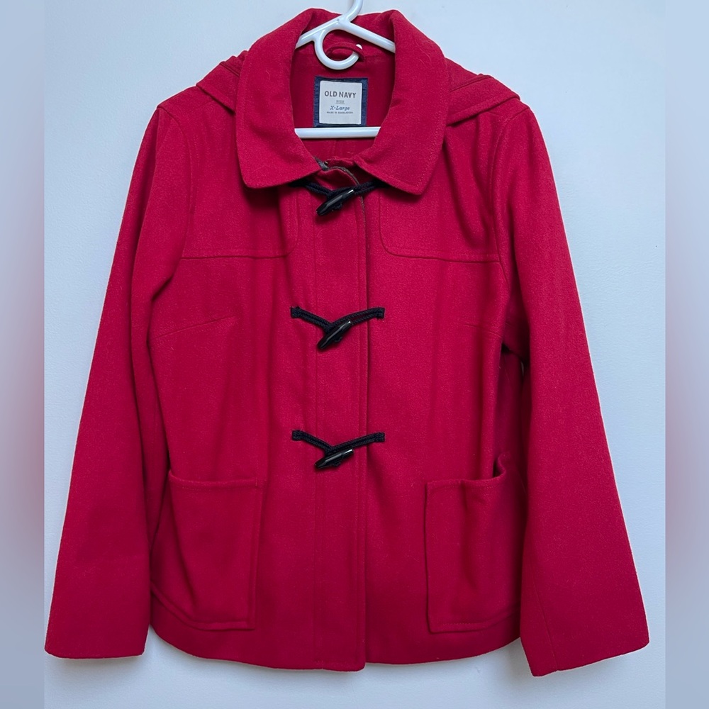 OLD NAVY PEA COAT - Size XL, Red - Picture 1 of 6